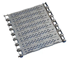 品質  Punched Wire Mesh Conveyor Belt Stainless Steel Chain Plate With Baffle 工場