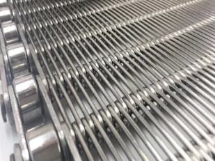 SUS304/316ステンレス鋼の目リンク チェーン ローラーが付いているステンレス製の網のコンベヤー ベルト システム